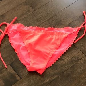 Victoria’s Secret Scalloped Side Tie Bottom Coral